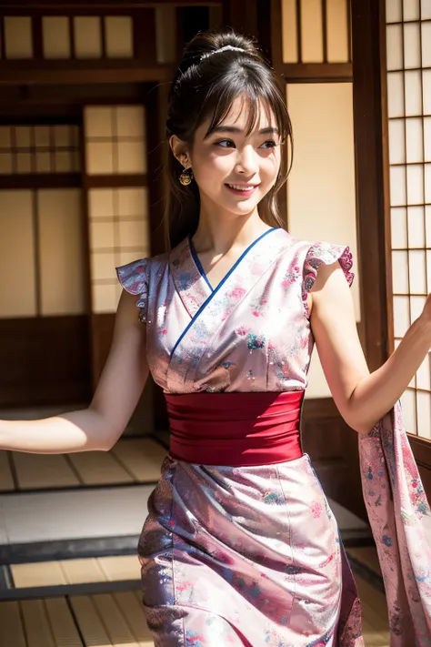 ((Best Quality)), ((masterpiece)), (detailed),Japanese， One girl, Dancing in a dress
