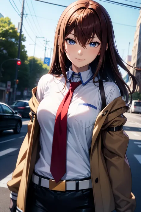 masterpiece、best quality、high resolution、detailed face、((anime、anime塗り、animeカラーリング、raw photos)),makise kurisu,1girl, bangs, belt...