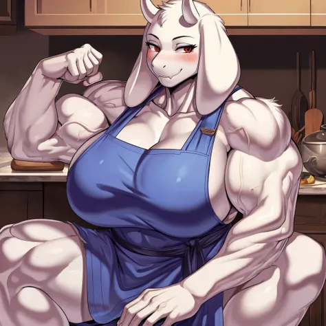 Toriel (Undertale), art style by cervina7 on Twitter, masterpiece, ultra high quality, ultra high resolution, 1girl, 1milf, female, solo, white fur, white skin, red eyes, (detailed beautiful faces), (perfect anatomy), (perfect hands), (perfect fingers), (F...