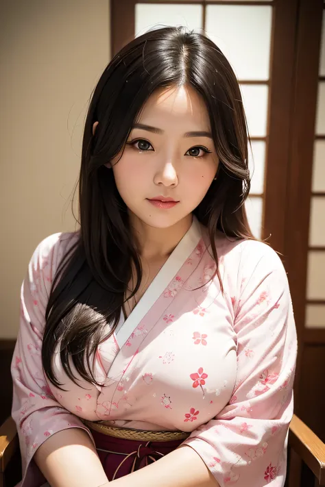 Older age,40s,Japanese women,Long Hair,Focus on the face,High image quality,masterpiece,Cute face,Chubby,Angle from the front,Chubby,Face with makeup,Big Breasts,Showing her breasts