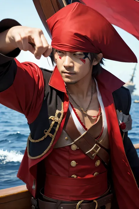 A red-paper pirate with incredible powers、Eye injury。