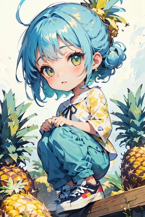 (Masterpiece:1.2),(Fresh pineapple:1.3)、