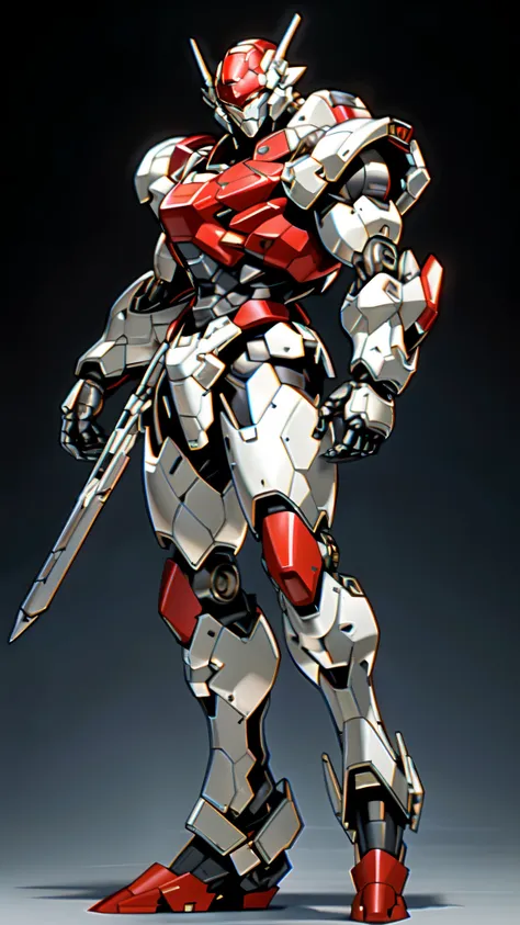 (masterpiece:1.5, best quality:1.5, extremely delicate:1.5), (male:1.5), humanoid mecha, fully enclosed shoulder guards, matchin...