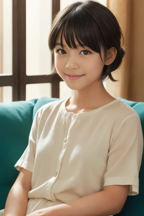 ((Best Quality, masterpiece, Ultra-high resolution, (Realistic:1.4), Original photo, Very detailed, Perfect Anatomy)), One person, , Most popular Japanese child actors, An innocent smile, Like a famous Japanese child actor、Very cute and childlike face, Ver...