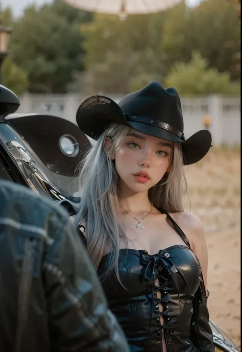 Gray woman with long hair and piercings posing for a photo, with gray long hair, with long gray hair, perfect white haigray girl, ava max, tifa lockhart with gray hair, pale porcelain white skin, anime girl in real life,  with gray hair, extremely light bl...