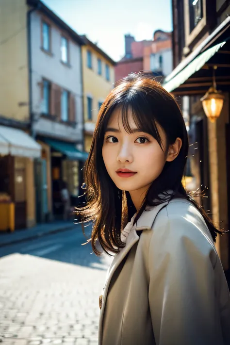  (8k, RAW Photos, Best Quality, masterpiece:1.3), (Realistic, photo-Realistic:1.4), (Highly detailed 8k wallpaper), Sharp focus, Written boundary depth,
 Japanese Idols,Very cute, (Coat:1.3),(Medium Hair: 1.3), Upper body Highly detailed face and eyes,((Sh...