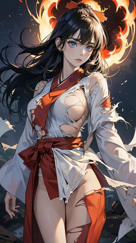 (absurdres, highres, ultra detailed),masterpiece,best quality,high resolution,8k,Realistic face,Realistic skin texture,magnified textures, stunning clarity,detailed anime girl,(ultra detailed eyes and face),,black long hair,pale skin,Japanese shrine maiden...