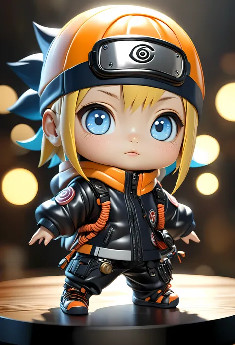 naruto/naruto/naruto, highly detailed 4d clay model , alone, cute chibi style, polycarbonate, realistic 3d form, best quality, 4...