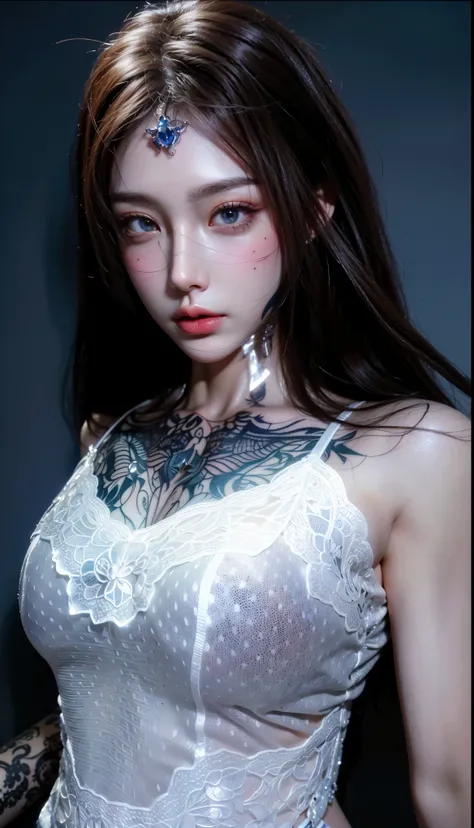 Game Art，Best image quality，Maximum resolution，8K，(A half-length photo)，(portrait)，(Head close-up)，(Rule of Thirds)，Unreal Engine 5 rendering works，20-year-old girl，((Queen))，The eyes are very detailed，(Large Breasts)，Elegant and noble，Movie Light，Ray Trac...