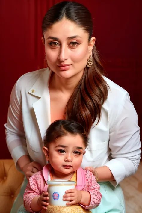 kareena kapoor with her two baby , kareena milk feeding , kareena kapoor is the mom , kareena's fat body, closeup top