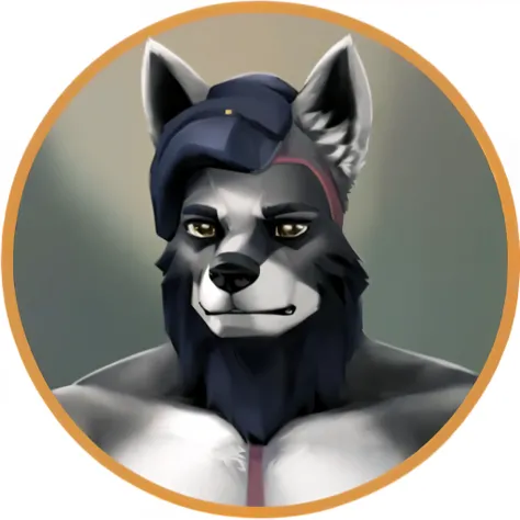 a close up of a cartoon wolf with a hat on, anthro portrait, anthro wolf face, masterpiece anthro portrait, furry character portrait, anthropomorphic wolf male, furry character, an anthro wolf, anthro art, generic furry style, anthro digital art, anthropom...