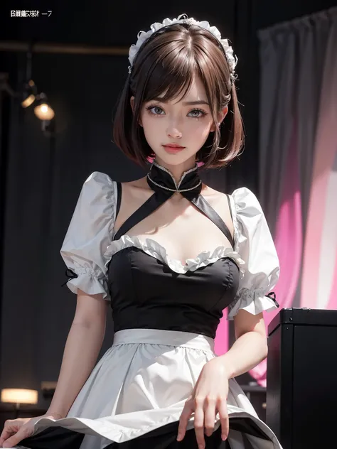 1womanl,(realisticlying,realisticlying:1.5),(tmasterpiece),(best qualtiy:1.4),(hyper HD:1.2),(RAW photogr:1.2),(sharpfocus:1.3),(Face focus:1.2),japanaese girl,Professional clothing,(young :1.1),(joyful smile:1.5),(Hairy cuts:1.6),(Japanese idol costume wh...