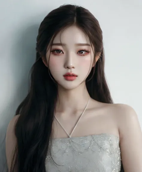 a close up of a woman with long hair wearing a dress, ulzzang, beautiful south korean woman, beautiful young korean woman, jaeyeon nam, bae suzy, beautiful aesthetic face, jinyoung shin, gorgeous young korean woman, yanjun chengt, lovely delicate face, pop...