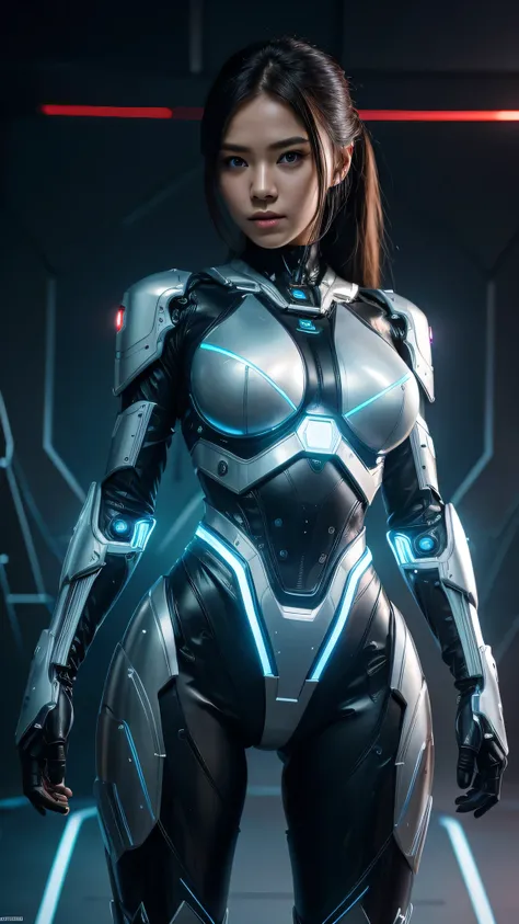 The surface is textured., Super details, Highly detailed, High quality, best quality, high resolution, 1080p, hard disk, beautiful,ผู้หญิงไซบอร์กที่beautifulงาม,Mecha Cyborg Girl,Battle Mode,A girl whose body is like a machine,She wears a battle robot outf...