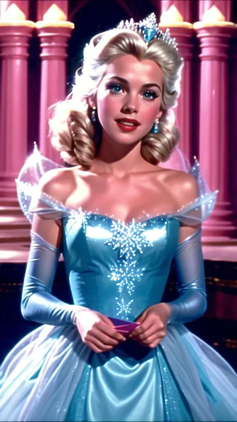 princess elsa dvd screengrab live action 1984 dark fantasy, pink gown