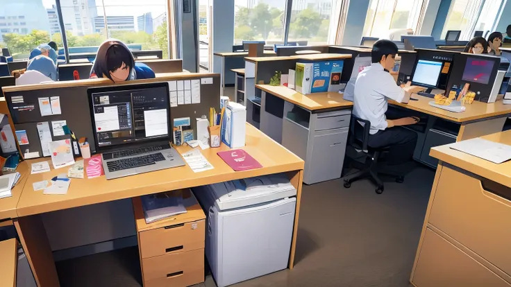 Office with many people working、People who work々、People at work々