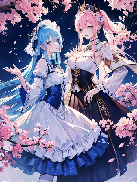 (Best Quality,4K,8k,High resolution,masterpiece:1.2),Very detailed,(Realistic,photoRealistic,photo-Realistic:1.37),Acrylic painting,Beautiful Russian modelsは、She is wearing a Lolita dress with her hair down,Beautiful Russian modelsは、Has very colorful hair ...