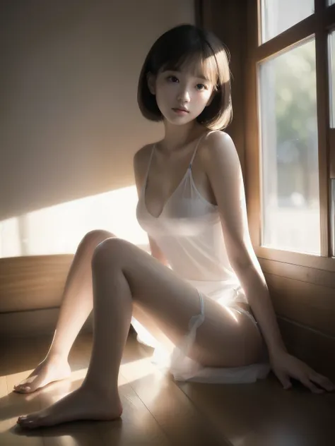 Ultra HD、Illuminated by a warm light､Masterpiece、Super Shortcut、White Teddy、Bare legs、Petite beauty、Translucent white skin、