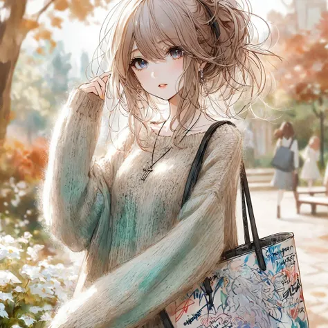 Official art using high-quality hand-drawn watercolor sketch techniques. (best quality,4k,8k,highres,masterpiece:1.2),ultra-detailed,beautiful detailed eyes,A girl with beautiful eyes, everyone, beautiful anime girl, cute anime girl, smooth anime art, anim...