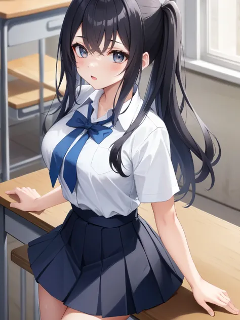 girl in school uniform with prosthetic arms
