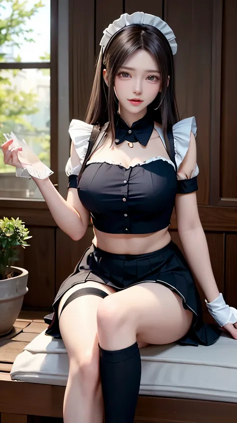 （Very delicate and beautiful：1.2）super model,,Beautiful breasts,voluptuous,【bike shorts】,,【3girls】,,Best Quality, High resolution, 8k,mini skirt,Knee-high socks.Maid.