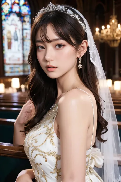 Luxury Prom Dresses、tiarra、veils、Wedding in the church