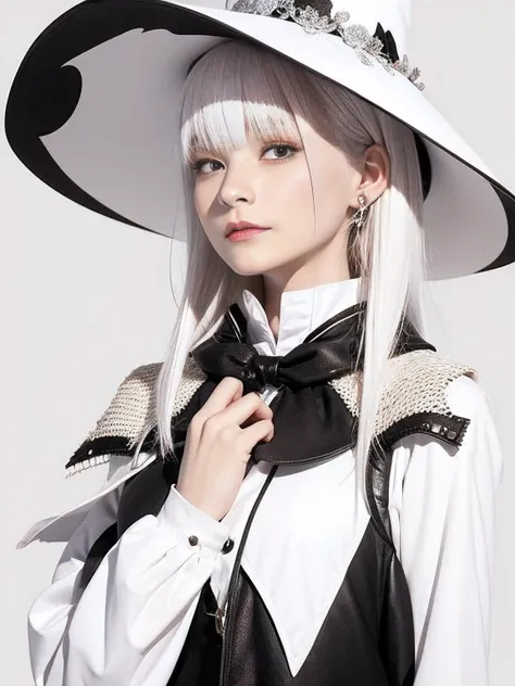 White-haired witch,Witch Hat, cute,