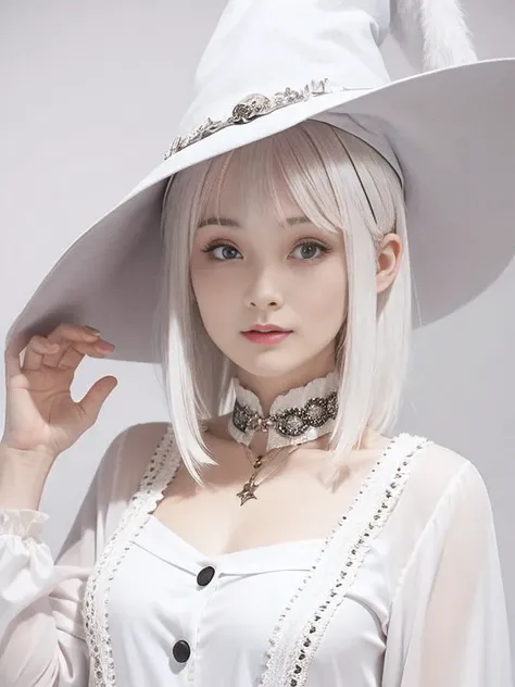 White-haired witch,Witch Hat, cute,