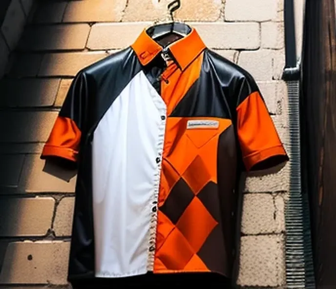 Silver and orange.
Street Wear.
Kfajestes.
Button shirt.