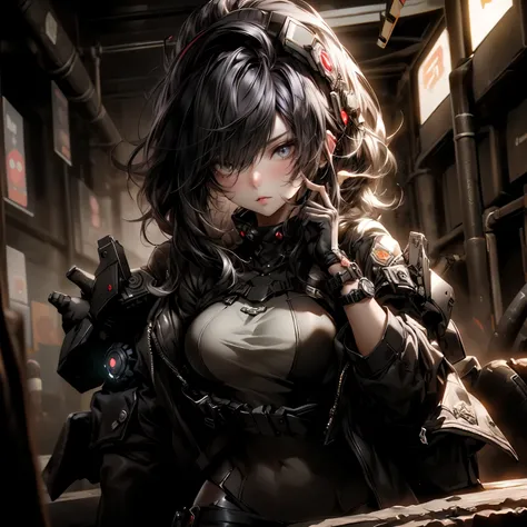 ((best quality)), ((Masterpiece)), (details:1.4), ((Enrich the picture，Masterpiece level quality)), Beautiful 8K CG artwork, 3d, HDR (high dynamic range), an image of a beautiful cyberpunk female, white skin, mature woman, fierce, cyberpunk theme, cyberpun...