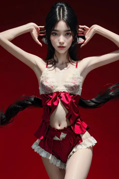Beautiful girl,Japanese idol,(wearing cute kimono: 1.3),short length, (bangs: 1.2), (coloring),(kunoichi ninnjya fighter in fighting position),(tattoos all over body, 20% of body covered in Japanese tattoos: 1.4),masterpiece, perfect lighting, ultra high r...