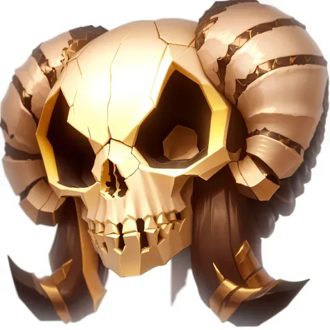 a skull with horns and a large skull on it, ram skull, monstrous skull, ram skulls, demon horn, character icon, skull like, death skull, alien skull, ((skull)), hermit crab titan, ram horns, skull head, epic legends game icon, gold ram horns, half - demon ...