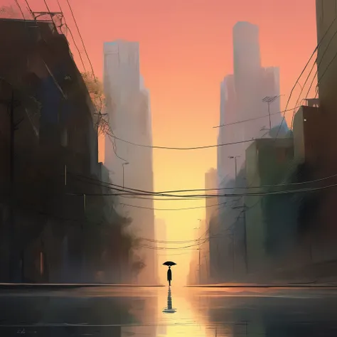 Alex Andreev Style - Recreating the vibrant streets of Bangkok、Step into the surreal and atmospheric world of Alex Andreev. Inject some dreaminess into the sky, Blurring the line between reality and imagination. Uses a soft and elegant color palette, Gentl...