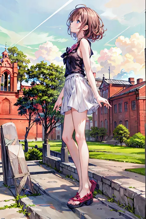  (anime:1.5), ((Best Quality)), (RAW Photos:1.2), (High resolution:1.3), (Professional photography:1.2), (chromatic aberration), (Best Quality:2.0), (Red face:1.3), (Realistic:1.5), 1 ,((Beautiful profile))，Rooftop，Overlooking the city， Precision small han...