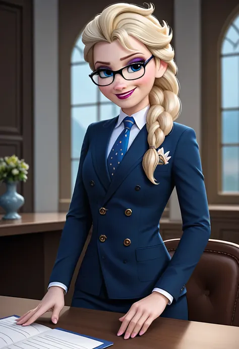 masterpiece,best quality, highly detailed, score_9, score_8_up, score_7_up, score_6_up,source_Anime,BREAK
elsa, 1girl, elsa (frozen), solo, blue eyes, blonde hair, long hair, skirt suit, three-piece suit, dress shirt, necktie, blazer, suit jacket, waistco...