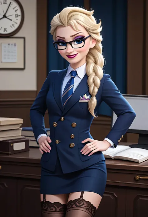 masterpiece,best quality, highly detailed, score_9, score_8_up, score_7_up, score_6_up,source_Anime,BREAK
elsa, 1girl, elsa (frozen), solo, blue eyes, blonde hair, long hair, skirt suit, three-piece suit, dress shirt, necktie, blazer, suit jacket, waistco...