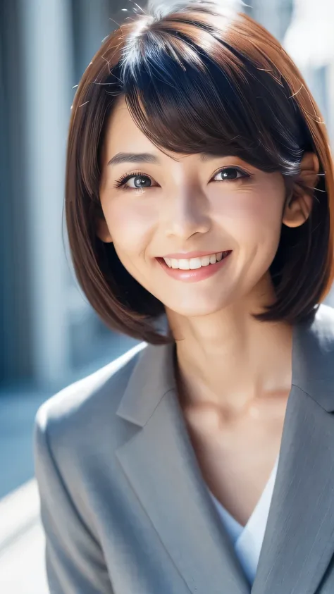 最high quality,8k,Vibrant,Sharp focus,high quality,High resolution,Middle-aged women,(((skinny))),((Flat Chest)),((Wrinkles around the eyes)),((Wrinkles around the mouth)),Nasolabial folds (whole body)(Very slim and delicate body),Bobcut,A kind smile,(((In ...