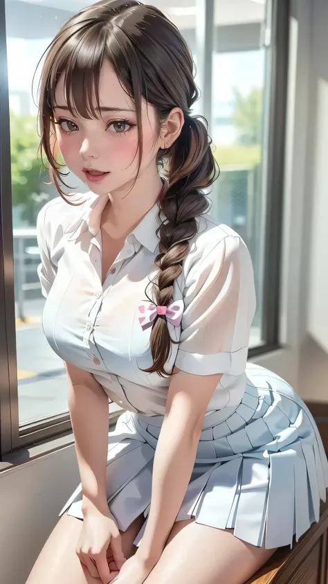 full body,high school girl,(leaning forward:1.2),(random hairstyle),(Highest image quality,(8K), Ultra-realistic, Best Quality, High quality, High Definition, high quality texture, high detailing, Beautiful detailed, fine detailed, extremely details CG, De...