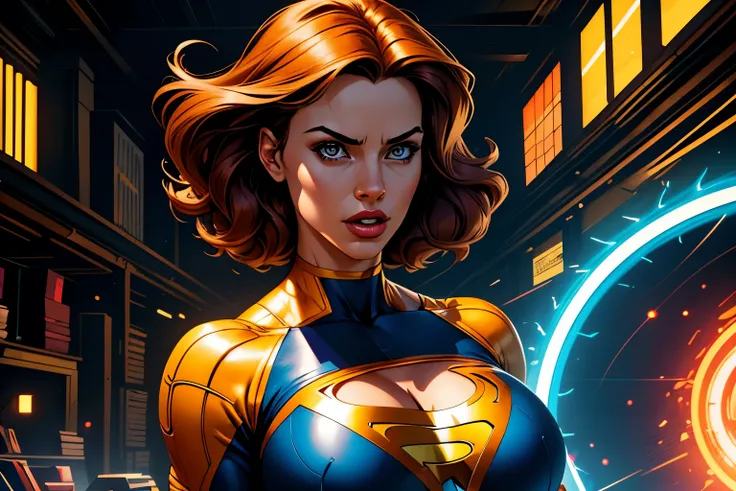 beautiful detailed girl,female superhero,busty,superhuman,next to large circular saw,comic book style,comic art,vibrant colors,dynamic pose,cinematic lighting,cinematic composition,highly detailed,masterpiece,8k,photorealistic,hyperrealistic,hyper detailed...