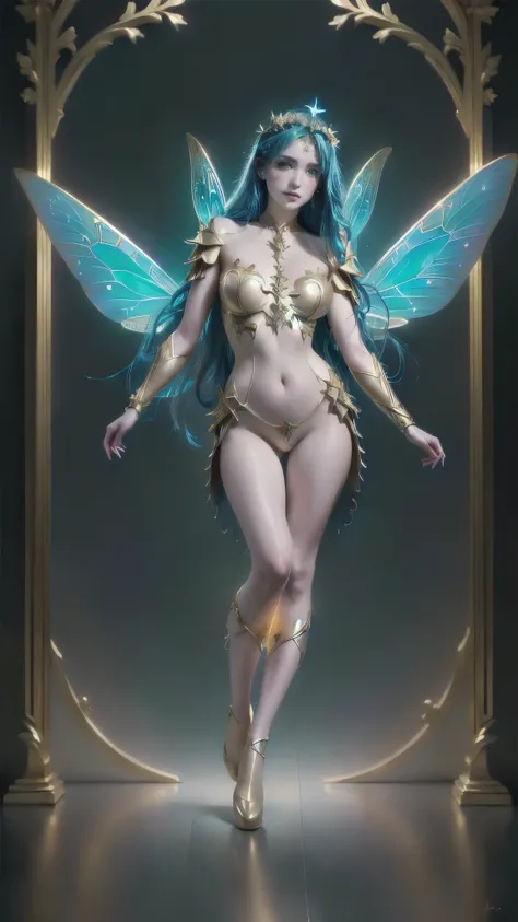 painting of a woman dressed as a fairy with a butterfly, beautiful fairy, fada astral, dancing fairy, linda fada adult, space flower fairy, Fairy Queen, portrait of a fairy, Beautiful fantasy art, fairy portrait, beautiful fairys, anime fantasy art, beauti...