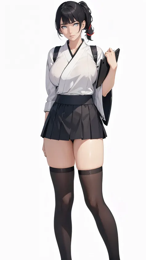 ((1girl, solo)), large breasts, beautiful body, (perfect anatomy, perfect body, perfect hands, perfect legs), nice hands, natural proportions, sexy body, holding, clipboard BREAK

((extremely detailed face)), white eyes, (beautiful detailed eyes:1.6), (rea...