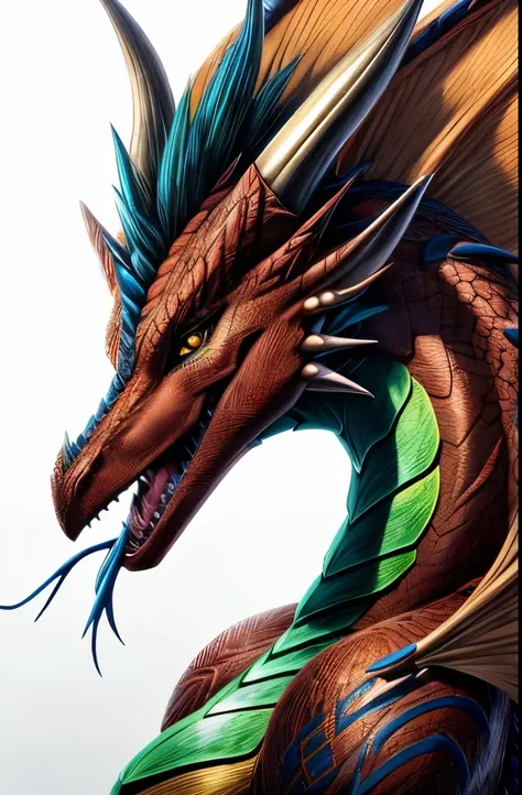 a drawing of a dragon with long hair and a tail, curved horned dragon!, dragon with scars, dragon art, but as an anthropomorphic dragon, well designed female dragon head, dragon mawshot art, as an anthropomorphic dragon, amazing detail. colored, anthro dra...