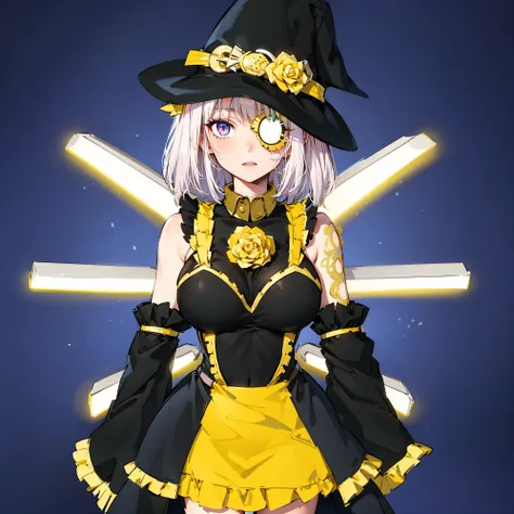 girl, magician hat, glowing