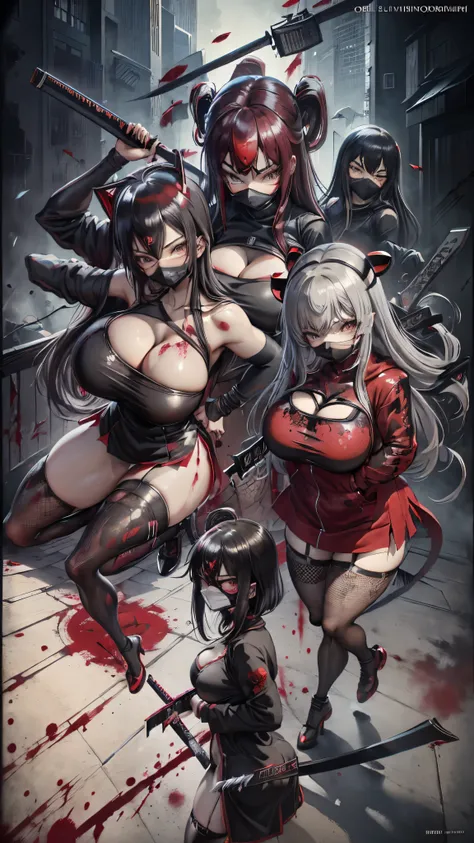 (((3milfs))),(((3girls))),(((masterpiece, best quality))), (((hot lines))), (hot boobs), random insane  hair, sexy lips, (bilaterally symmetrical:1.3), (((the type of boobs_melons))), (cleavage:1.3), (cleavage view:1.3), Game cover art:1.5), (masterpiece:1...