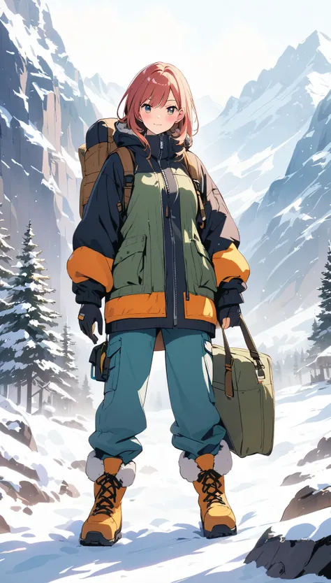 Mountaineer、woman、glamorous、whole body、Toes、Snow boots、Mountaineer、SLR