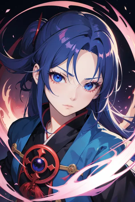 anime girl with blue eyes and cian kimono puppet master, anime style character, androgynous vampire, high quality anime artstyle, anime style like fate/stay night, anime character, 2 d anime style, trigger anime artstyle, portrait of jinx from arcane, 1 an...