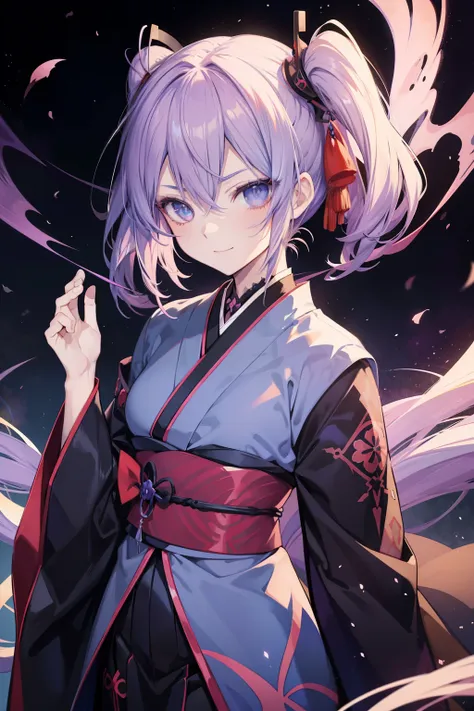 anime girl with blue eyes and cian kimono puppet master, sadistic smile, anime style character, androgynous vampire, high quality anime artstyle, anime style like fate/stay night, anime character, 2 d anime style, trigger anime artstyle, portrait of jinx f...