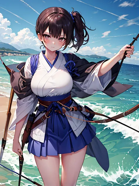 masterpiece, best quality, integrated scenery, integrated background, extremely delicate and beautiful, meticulous details, good composition, , cute face, perfect face, perfect hands,  Kaga(Fleet Collection),highest quality, masterpiece, High resolution,ki...