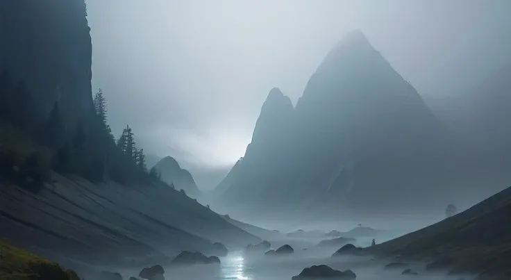 hard fog, surreal nature elements
