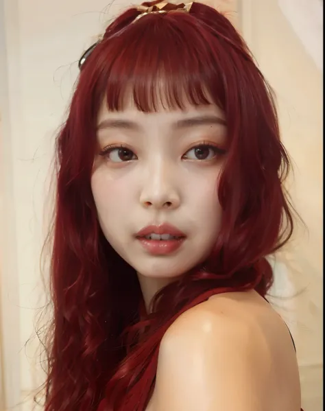 Jennie Blackpink with red hair